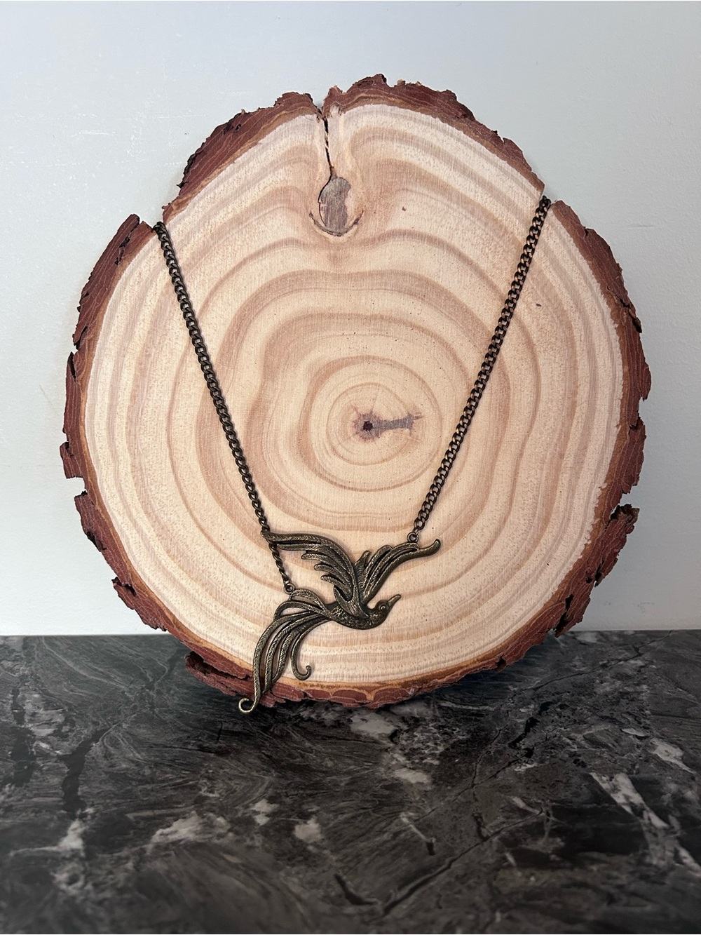 Bronze Bird Pendant Necklace - Nature Inspired Charm